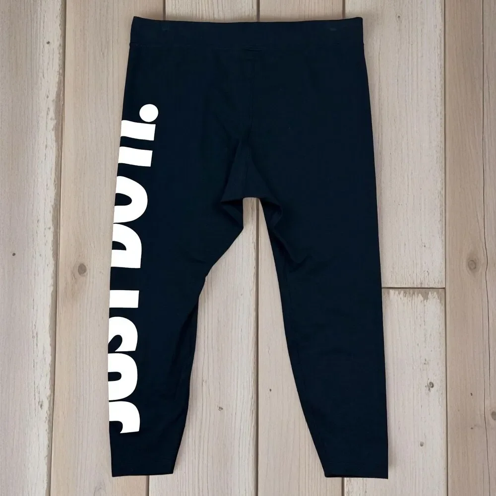 Nike Women's Black Plus Size High-Waisted 'JUST DO IT' Leggings 2XL DC6933-010